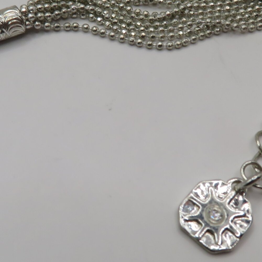 Monet Silver Tone Multi-Strand Station Necklace - Picture 9 of 10